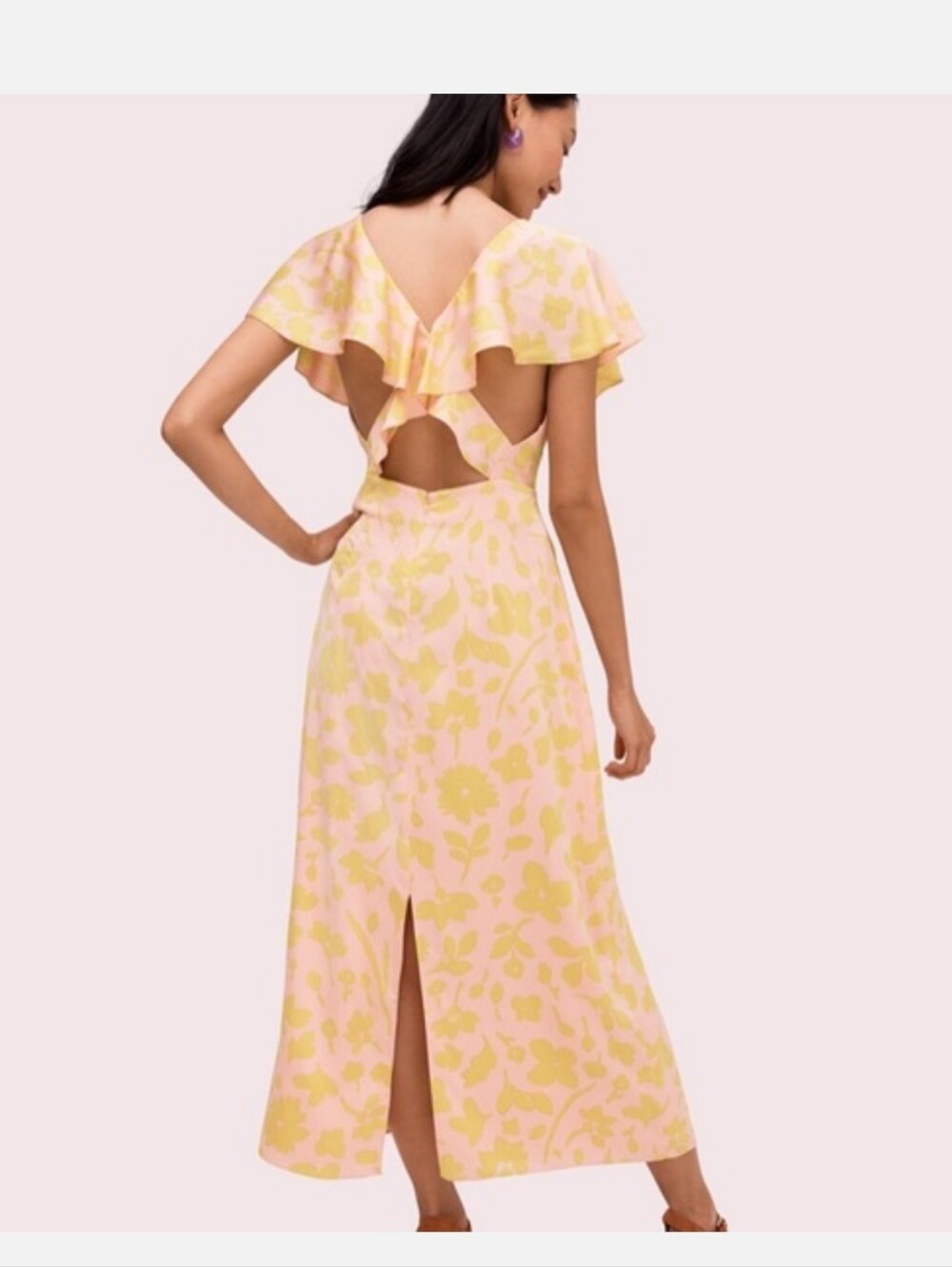 Kate Spade Floral Satin Midi Dress NWT Size 14 | Wedding Guest Or Vacation Dress